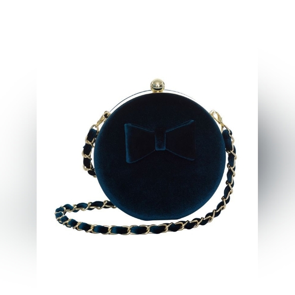 REVIEW Locky Teal Blue Green Velvet Clutch Purse Crossbody Bag NWT - Picture 3 of 6